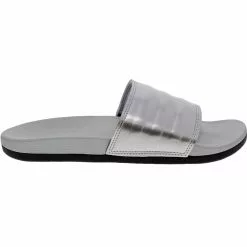Adidas Adilette Cloudfoam Plus Logo Slides Sandals - Womens Silver