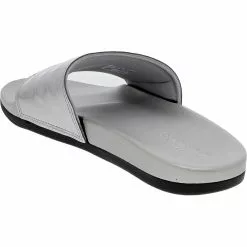 Adidas Adilette Cloudfoam Plus Logo Slides Sandals - Womens Silver -Rogan‘s Shoes shop AD CG3427 SIL3