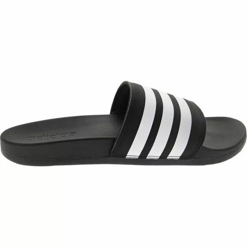 Adidas Adilette Cloudfoam Plus Logo Slides Sandals - Womens Black Black White -Rogan‘s Shoes shop AD CG3427 XXW2