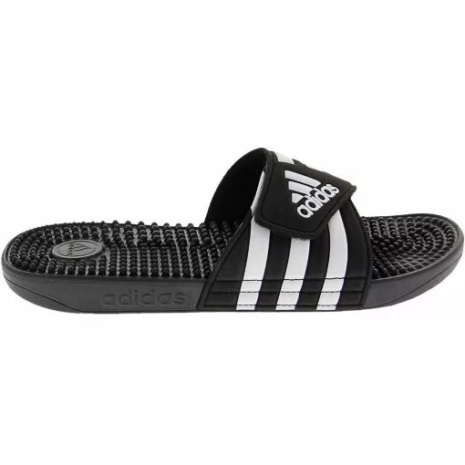 Adidas Adissage Slides Sandals - Womens Black White -Rogan‘s Shoes shop AD G28841 BWH2