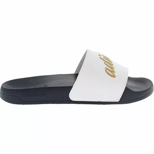 Adidas Adilette Shower Retro Sandals - Womens White Gold Navy -Rogan‘s Shoes shop AD GZ5925 WGD2