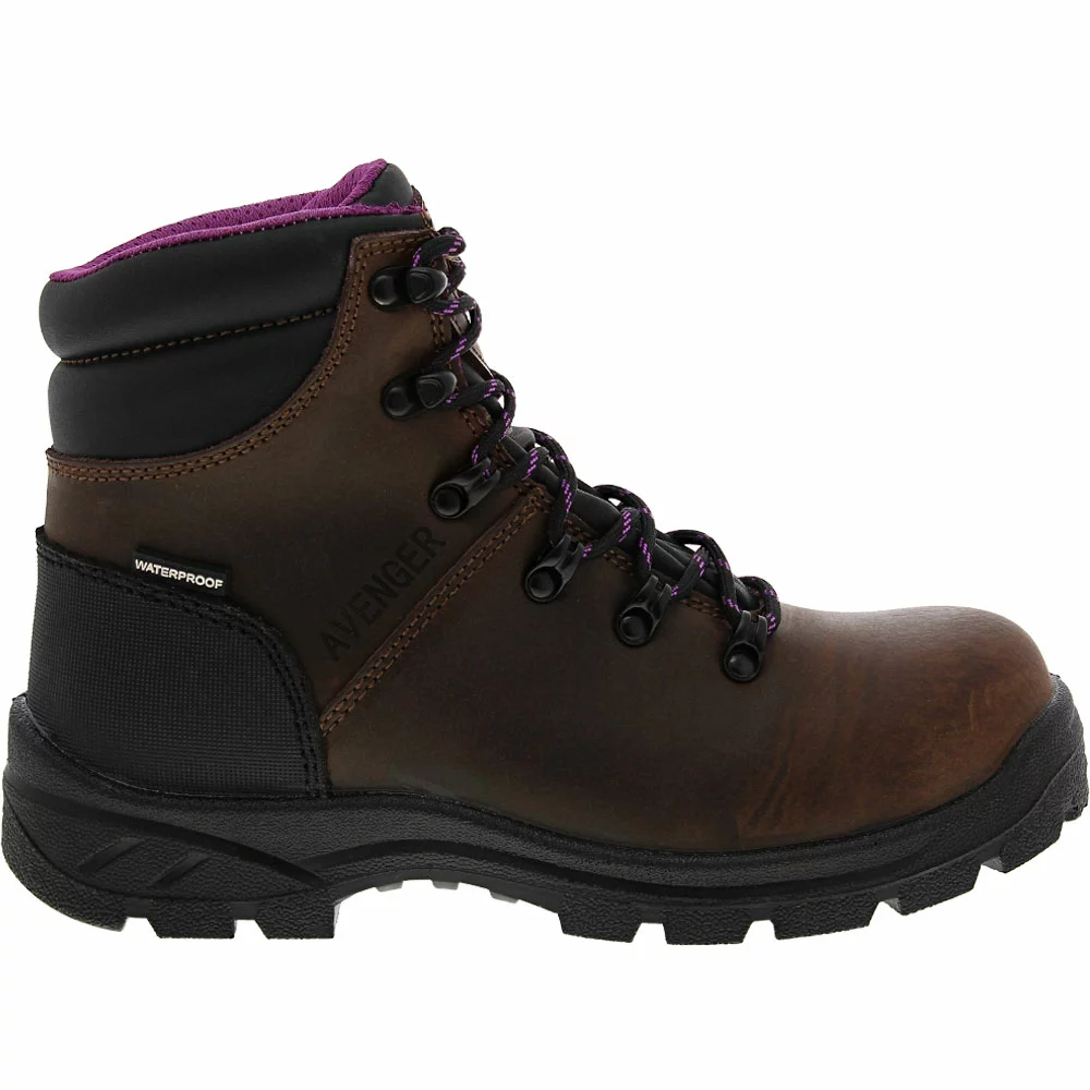 Avenger Work Boots Builder Safety Toe Work Boots - Womens Brown 1 Avenger Work Boots Builder Safety Toe Work Boots - Womens Brown
