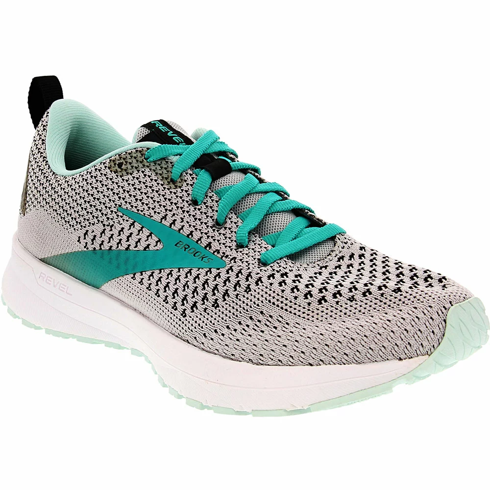 Brooks Revel 4 Running Shoes - Womens Grey Aqua 2 Brooks Revel 4 Running Shoes - Womens Grey Aqua - Image 2
