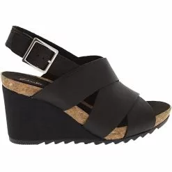 Clarks Flex Sand Sandals - Womens Black