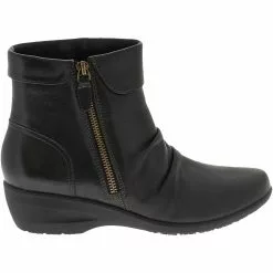 Clarks Rosely Zip Ankle Boots - Womens Black