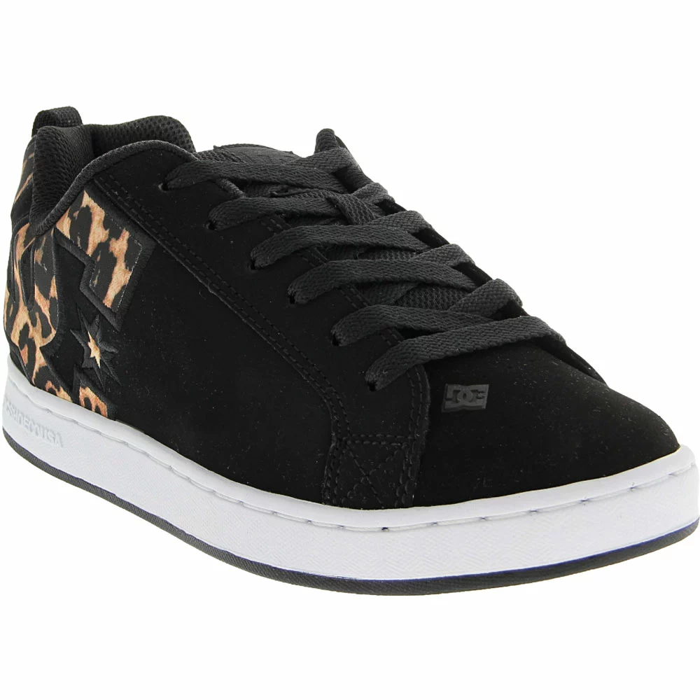 DC Shoes Court Graffik Skate Shoes - Womens Black White Black 2 DC Shoes Court Graffik Skate Shoes - Womens Black White Black - Image 2