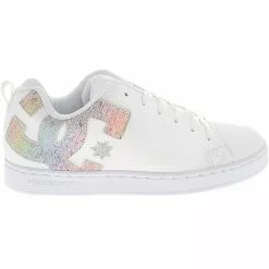 DC Shoes Court Graffik Skate Shoes - Womens White Rainbow
