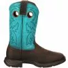 Durango Boots Durango Lady Rebel Turquoise Womens Safety Toe Work Boots Brown Turquoise
