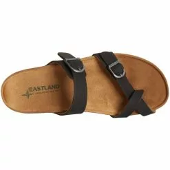 Eastland TiogoToe Loop Sandal - Womens Black Nubuck -Rogan‘s Shoes shop EA 377229 BLK3