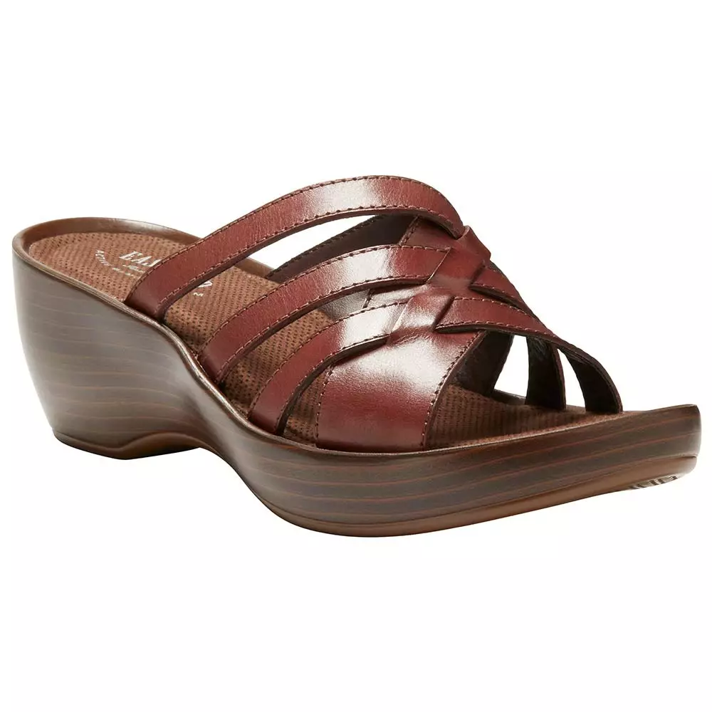 Eastland Poppy Slide Sandals - Womens Mahogany 2 Eastland Poppy Slide Sandals - Womens Mahogany - Image 2