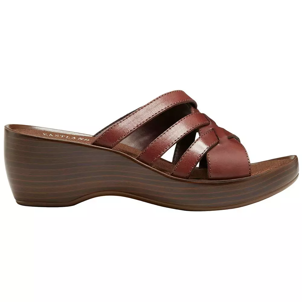 Eastland Poppy Slide Sandals - Womens Mahogany 1 Eastland Poppy Slide Sandals - Womens Mahogany