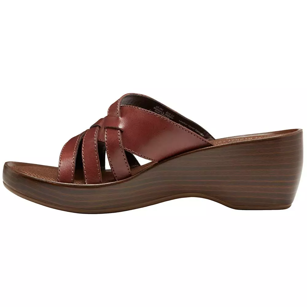Eastland Poppy Slide Sandals - Womens Mahogany 3 Eastland Poppy Slide Sandals - Womens Mahogany - Image 3