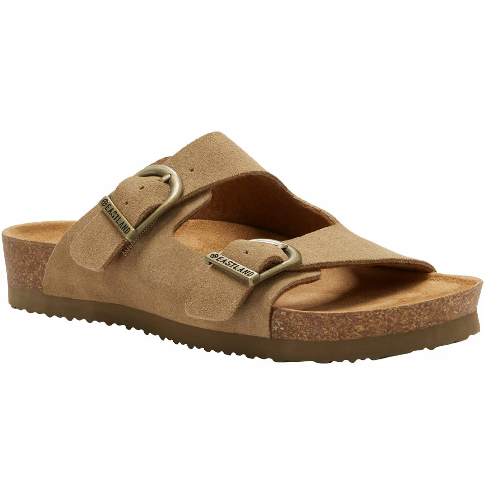 Eastland Womens Cambridge 2 Strap Sandals Khaki Suede 2 Eastland Womens Cambridge 2 Strap Sandals Khaki Suede - Image 2