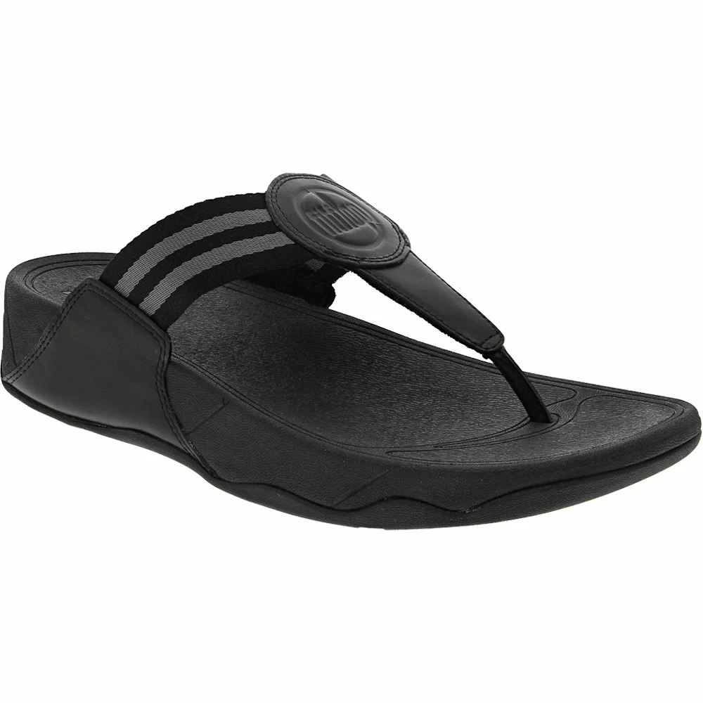 FitFlop Walk Star Toe Post Flip Flops - Womens Black 2 FitFlop Walk Star Toe Post Flip Flops - Womens Black - Image 2