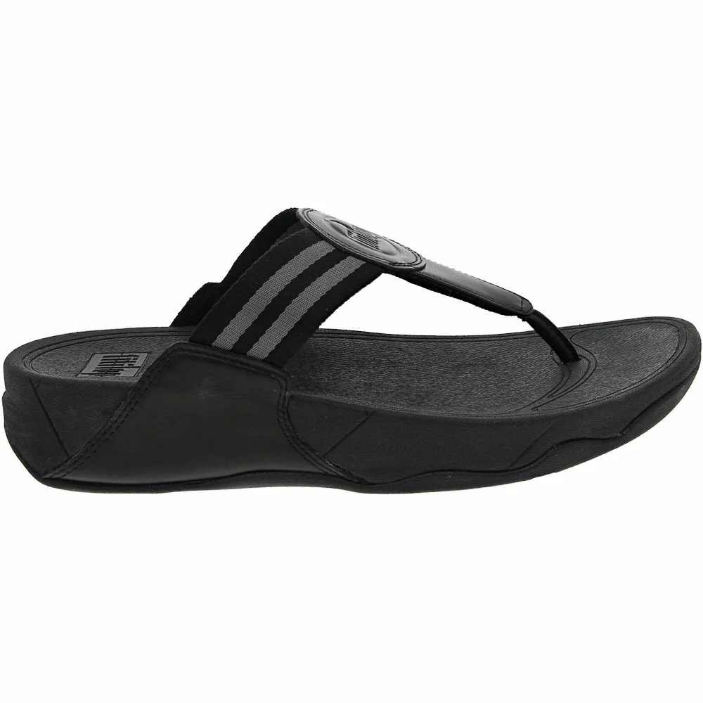 FitFlop Walk Star Toe Post Flip Flops - Womens Black 1 FitFlop Walk Star Toe Post Flip Flops - Womens Black