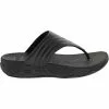 FitFlop WalkStar Leather Womens Flip Flop Sandals Black