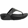 FitFlop Lulu Glitz Toe Post Flip Flops - Womens Black Black Black