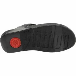 FitFlop Lulu Glitz Toe Post Flip Flops - Womens Black Black Black -Rogan‘s Shoes shop FF ET9 090 XXX4