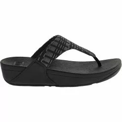 FitFlop Lulu Art Denim Flip Flops - Womens Black Black Black