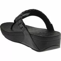 FitFlop Lulu Art Denim Flip Flops - Womens Black Black Black -Rogan‘s Shoes shop FF FB2 090 XXX3