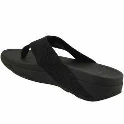 FitFlop Surfa Webbing Flip Flops - Womens Black -Rogan‘s Shoes shop FF H84 001 BLK3