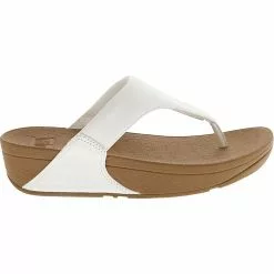 FitFlop Lulu Leather Post Flip Flop - Womens White Tan