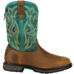 Georgia Boot Gb00386 Safety Toe Work Boots - Womens Brown Turquoise