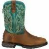 Georgia Boot Gb00395 Non-Safety Toe Work Boots - Womens Brown Turquoise
