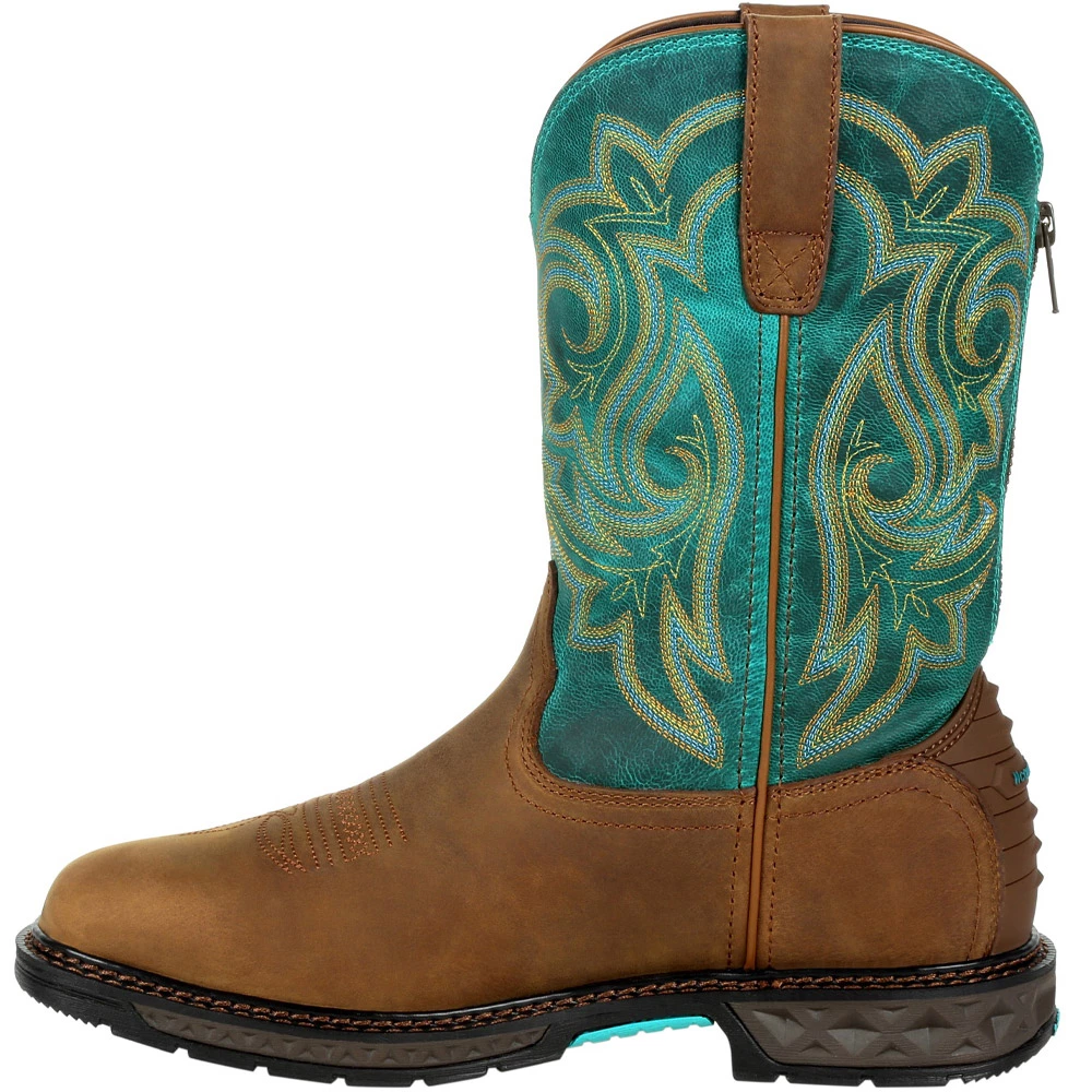 Georgia Boot Gb00395 Non-Safety Toe Work Boots - Womens Brown Turquoise 3 Georgia Boot Gb00395 Non-Safety Toe Work Boots - Womens Brown Turquoise - Image 3