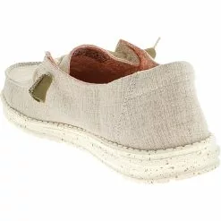 Hey Dude Wendy Chambray Slip On Casual Shoes - Womens White Nut -Rogan‘s Shoes shop HD 21410522 WHT3
