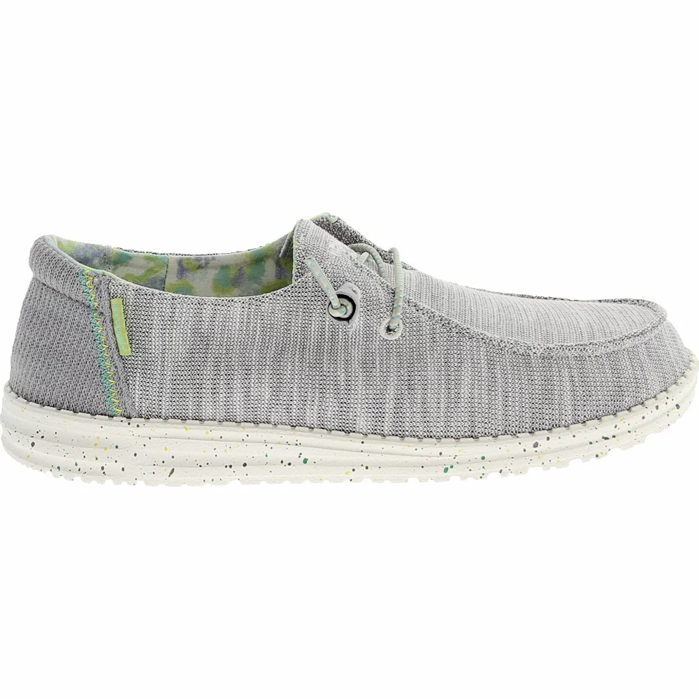 Hey Dude Wendy Stretch Slip On Casual Shoes - Womens Grey 1 Hey Dude Wendy Stretch Slip On Casual Shoes - Womens Grey