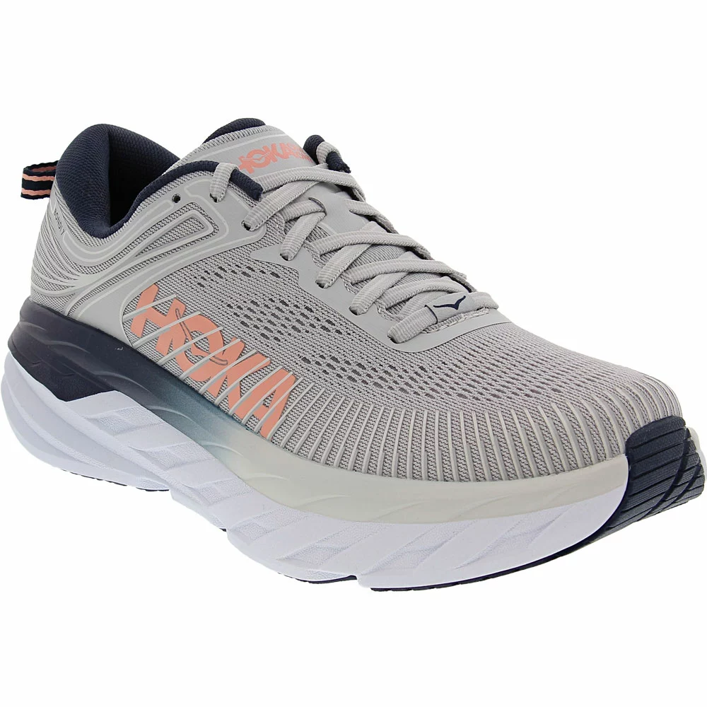 Hoka One One Bondi 7 Running Shoes - Womens Lunar Rock Black Iris 2 Hoka One One Bondi 7 Running Shoes - Womens Lunar Rock Black Iris - Image 2