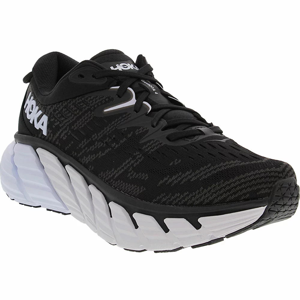 Hoka One One Gaviota 4 Running Shoes - Womens Black White 2 Hoka One One Gaviota 4 Running Shoes - Womens Black White - Image 2