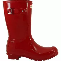 Hunter Original Short Gloss Rain Boots - Womens Red