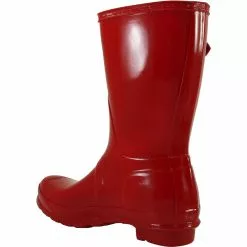 Hunter Original Short Gloss Rain Boots - Womens Red -Rogan‘s Shoes shop HN 1000SRGL RED3