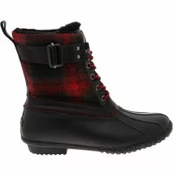 JBU Vancouver Plaid Rubber Boots - Womens Black Red