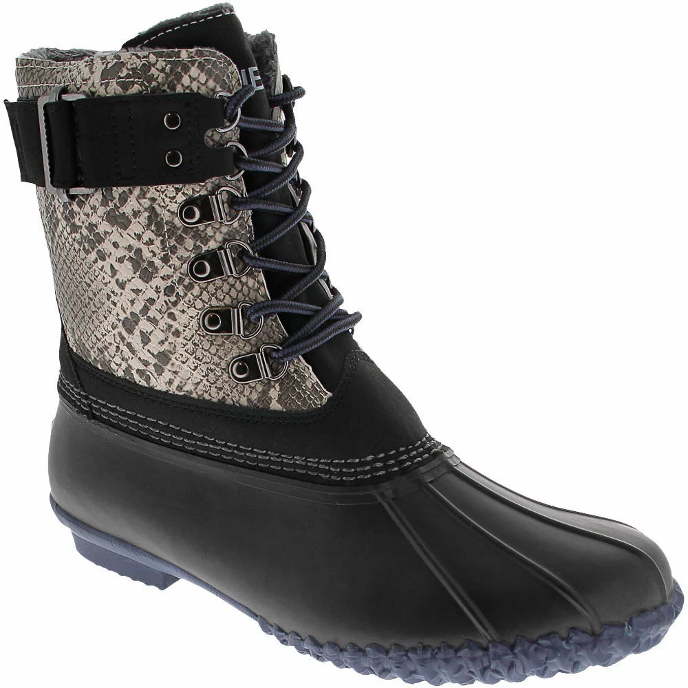 JBU Calgary Weather Ready Rubber Boots - Womens Black Python Navy 2 JBU Calgary Weather Ready Rubber Boots - Womens Black Python Navy - Image 2