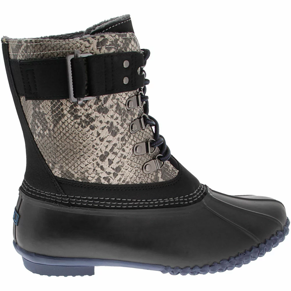 JBU Calgary Weather Ready Rubber Boots - Womens Black Python Navy 1 JBU Calgary Weather Ready Rubber Boots - Womens Black Python Navy