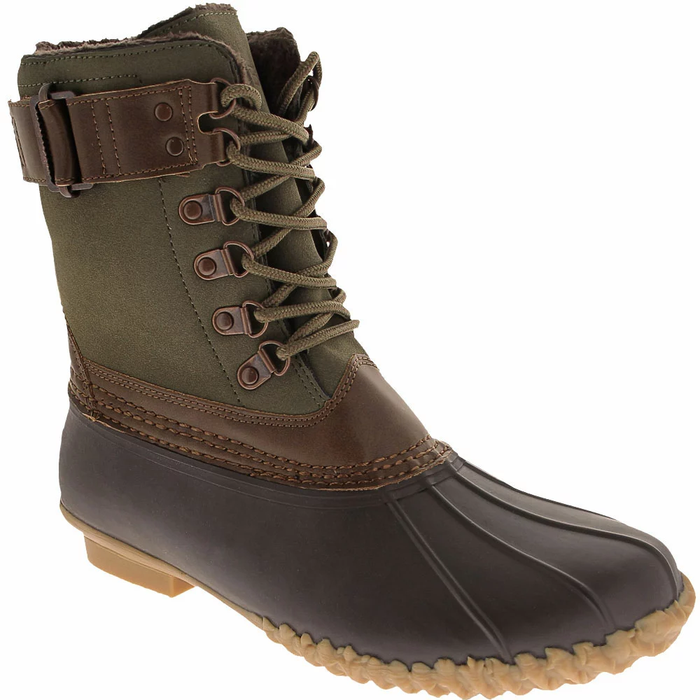 JBU Calgary Weather Ready Rubber Boots - Womens Army Green Brown 2 JBU Calgary Weather Ready Rubber Boots - Womens Army Green Brown - Image 2