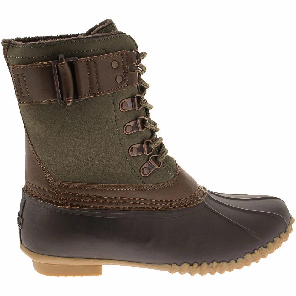 JBU Calgary Weather Ready Rubber Boots - Womens Army Green Brown 1 JBU Calgary Weather Ready Rubber Boots - Womens Army Green Brown