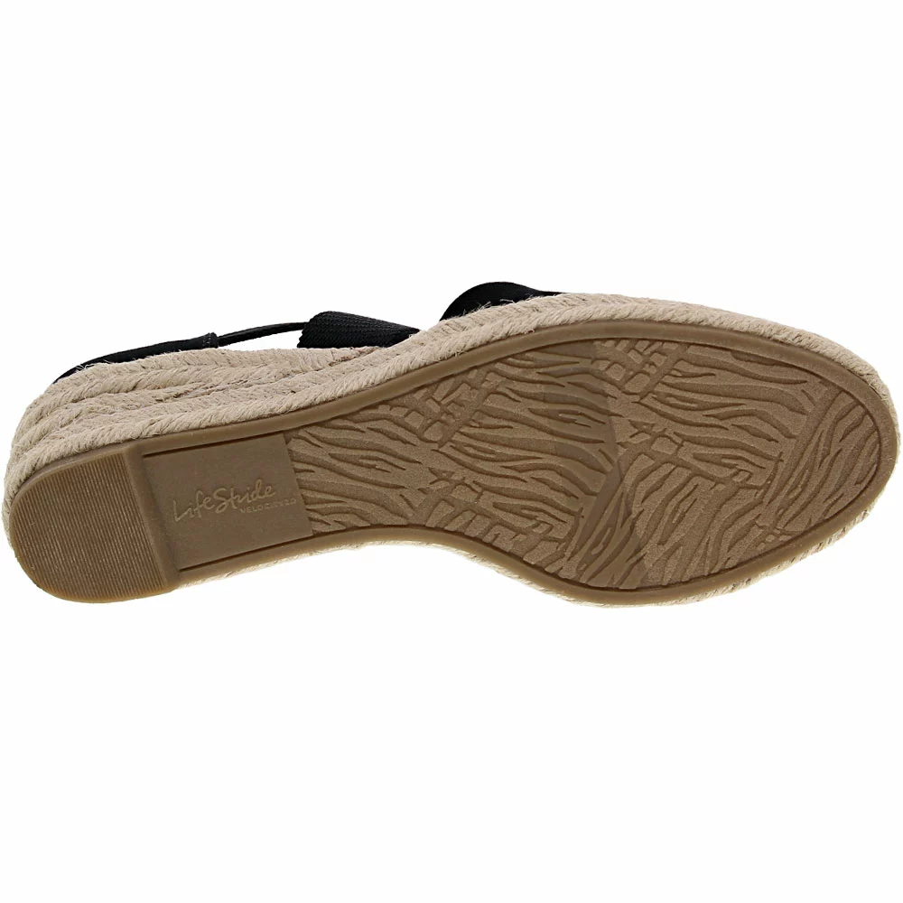 Life Stride Keaton Espadrille Wedge Womens Sandals Black 4 Life Stride Keaton Espadrille Wedge Womens Sandals Black - Image 4