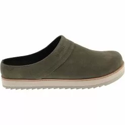 Merrell Juno Clog Suede Slip On Casual Shoes - Womens Olive