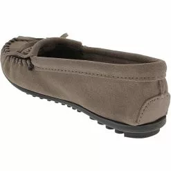 Minnetonka Moccasins Minnetonka Kilty Slippers - Womens Grey -Rogan‘s Shoes shop MN 403 GRY3
