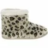 Minnetonka Moccasins Minnetonka Betty Bootie Slippers - Womens Cream Leopard