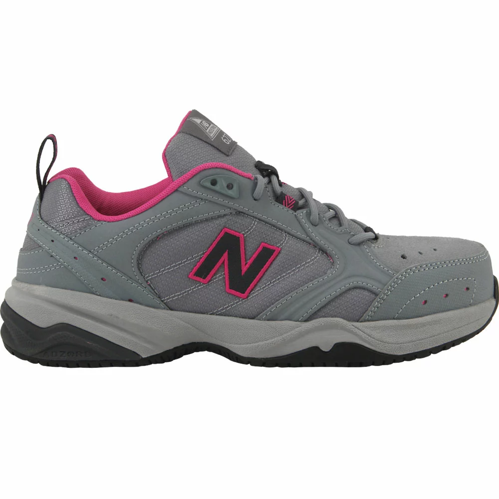 New Balance Work Suede 627 Steel Toe Work Shoes - Womens Grey Pink 1 New Balance Work Suede 627 Steel Toe Work Shoes - Womens Grey Pink