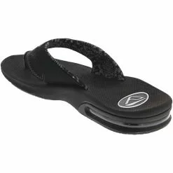 Reef Fanning 1626 Thong Sandals - Womens Black White -Rogan‘s Shoes shop RF 1626 BLK3