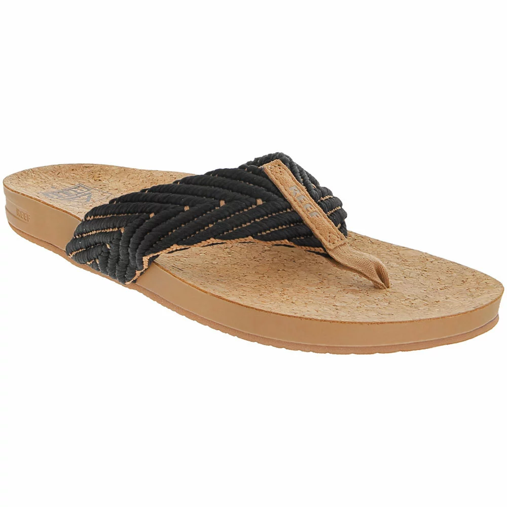 Reef Cushion Strand Flip Flops - Womens Black Tan 2 Reef Cushion Strand Flip Flops - Womens Black Tan - Image 2