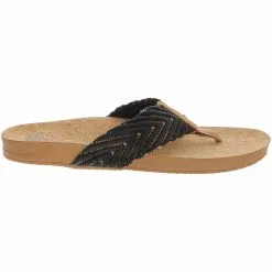 Reef Cushion Strand Flip Flops - Womens Black Tan