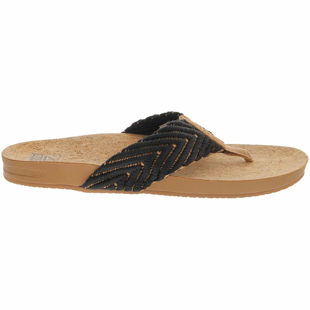 Reef Cushion Strand Flip Flops - Womens Black Tan 1 Reef Cushion Strand Flip Flops - Womens Black Tan