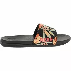 Reef One Slide Sandals - Womens Black Monstera
